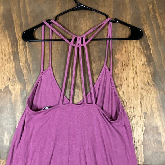 Express One Eleven Womens Blouse Purple V Neck Strappy Tank Top Stretch Medium - Picture 9 of 10